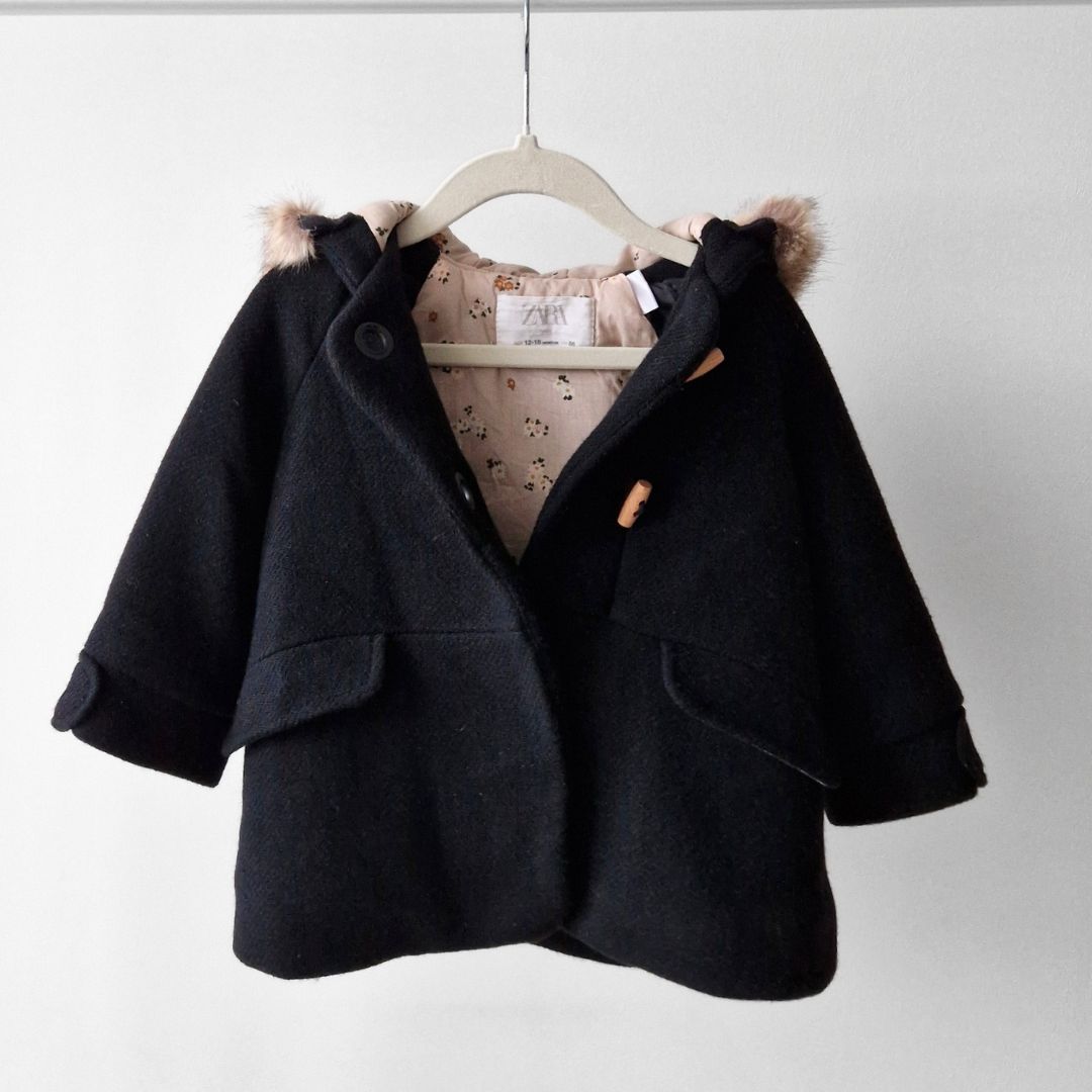 Pre-Loved Kids ZARA vilnas mētelītis no Manteco auduma | 12–18 mēneši / 86 izm.