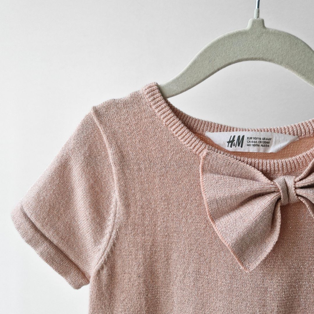 Pre-Loved Kids Maigi Rozā Svētku kleita ar bantīti | 110/116 izm.