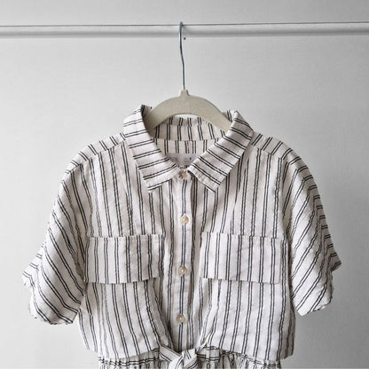 Pre-Loved Kids Linen Dress – Svītrainā kleitiņa I 128 izm. - 8gadi