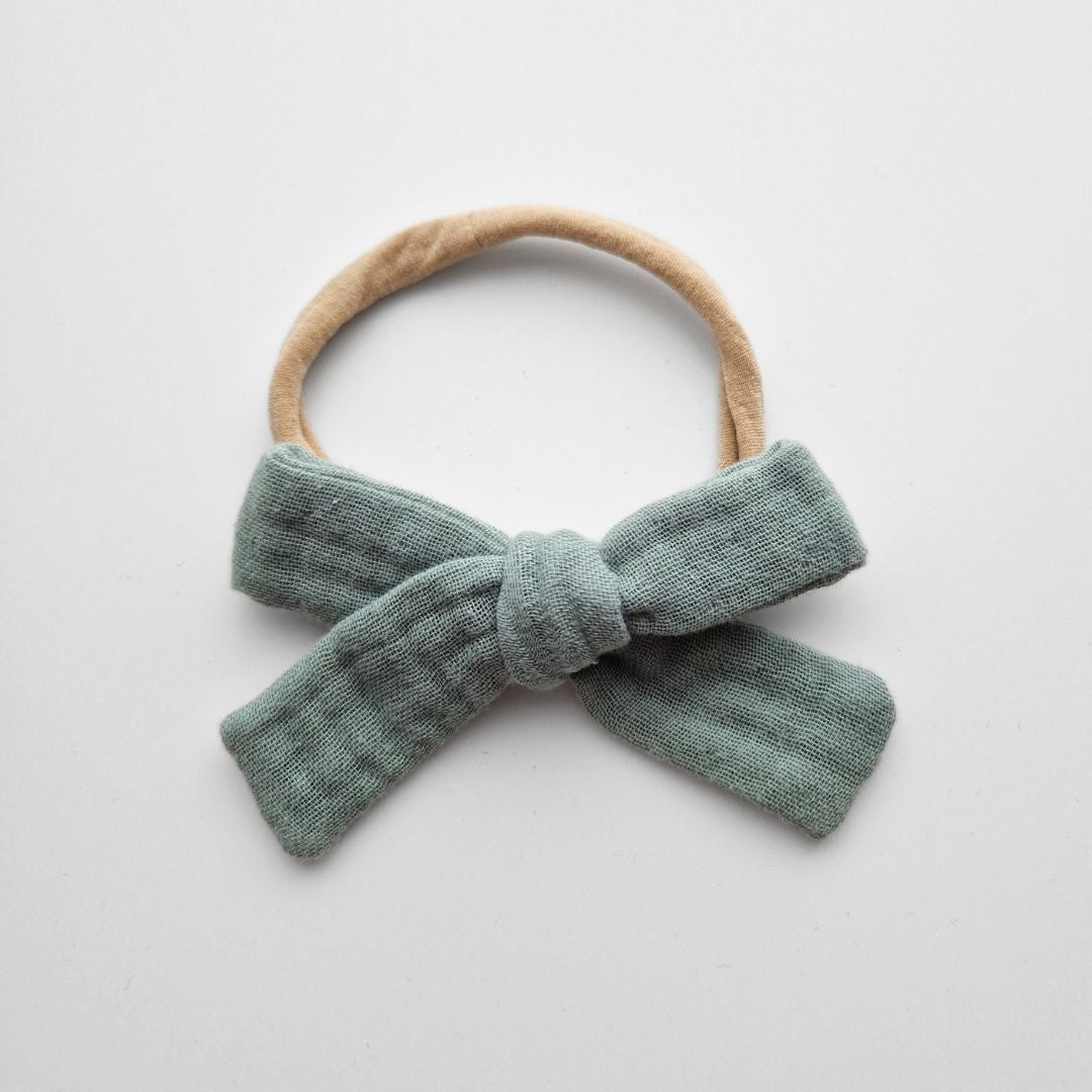 Muslina matu bantes ap galviņu liekamās - 16 krāsās