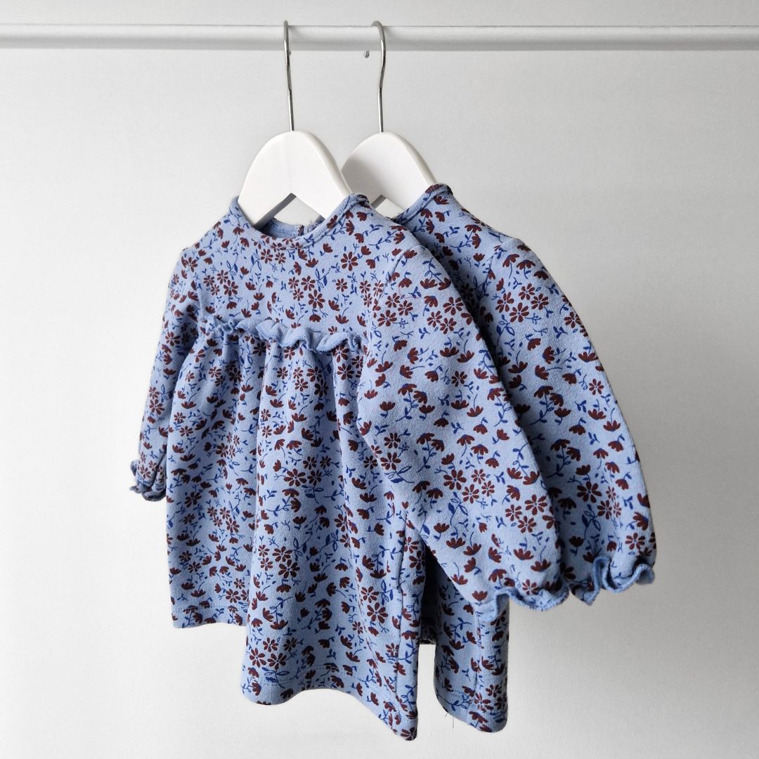 Pre-Loved Kids Tunika / Kleitiņa – Zila ar ziediem | 68 izm.