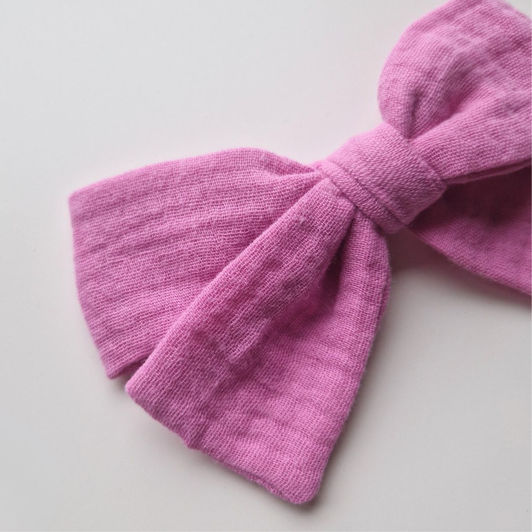 Lielā muslina matu bante - lillīgi rozā