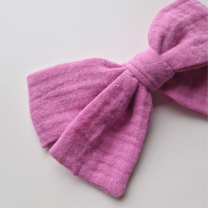 Lielā muslina matu bante - lillīgi rozā