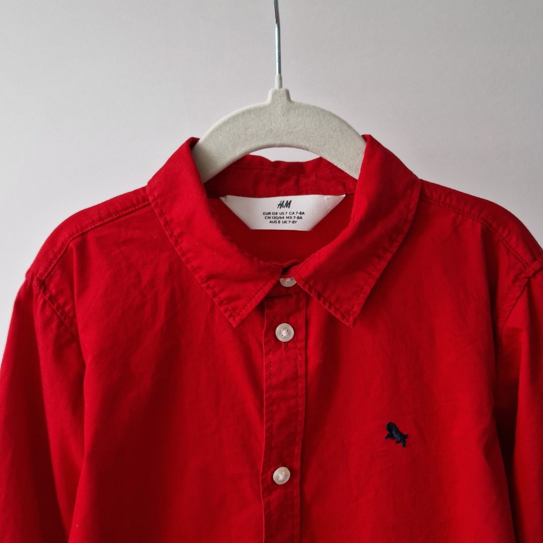 Pre-Loved Kids Kokvilnas krekls svētkiem – sarkans I 128 izm.