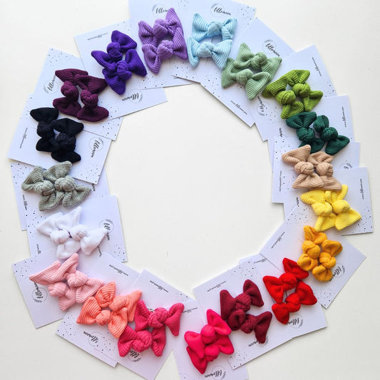 Bantīšu komplektiņš - 2 mini rievotās matu bantītes | 19 krāsās