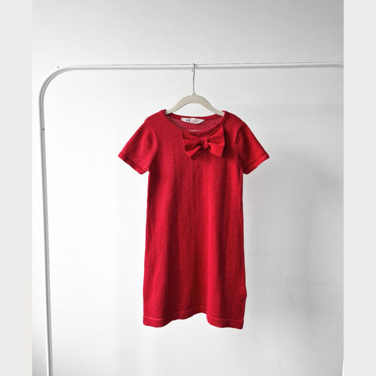 Pre-Loved H&M Sarkanā Svētku kleita ar bantīti | 122/128 izm.
